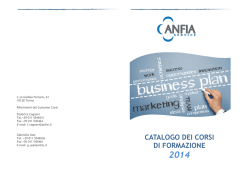 CATALOGO DEI CORSI DI FORMAZIONE