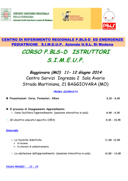 PROGRAMMA CORSO ISTRUTTORI P.BLS.D 11 - 12