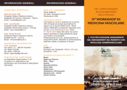 IV&deg; WORKSHOP DI MEDICINA VASCOLARE