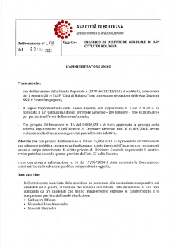 INCARICO DI DIRETTORE GENERALE DI ASP