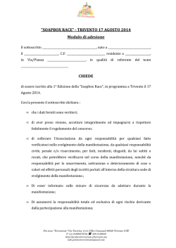 modulo di adesione soap box race - Pro Loco Terventum