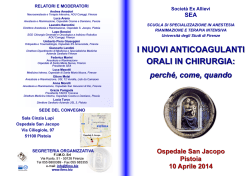 I nuovi anticoagulanti orali in chirurgia:perch&egrave;, come, quando