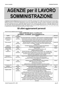AGENZIE per il LAVORO SOMMINISTRAZIONE