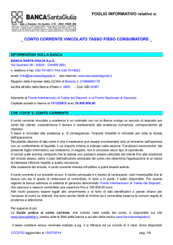 Conto corrente vincolato tasso fisso