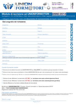 M O D U LO D I ISC R IZ IO N E