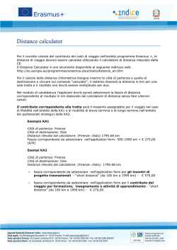 Distance calculator - Erasmus+, Il sito Italiano del programma