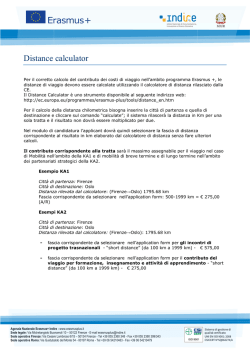 Distance calculator - Erasmus+, Il sito Italiano del programma