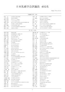 日本乳癌学会評議員 402名
