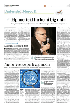Hp mette il turbo ai big data - Corriere delle comunicazioni