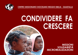 CONDIVIDERE FA CRESCERE - Diocesi di Reggio Emilia Guastalla