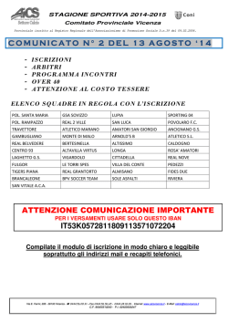 comunicato n. 3 del 20/08/2014