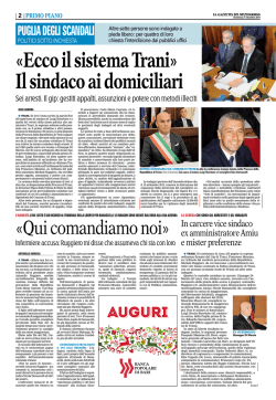 21 12 14 Gdm Trani Arresto del sindaco e coinvolto la