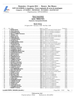 Domenica : 24 agosto 2014 - Rasura