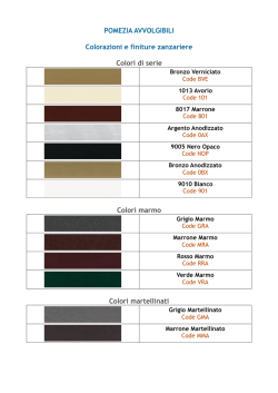 POMEZIA AVVOLGIBILI Colorazioni e finiture zanzariere Colori di