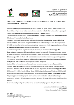 Cagliri Assemblea contro esercitazione israeliana 30 agosto File