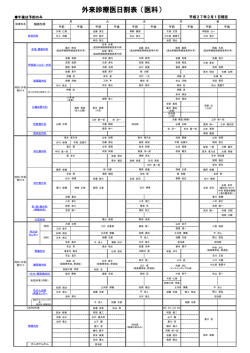 外来診療医日割表／医科(PDF版)