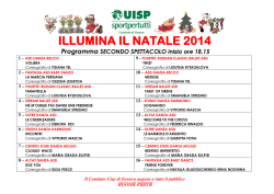 Scaletta &ldquo;Illumina il Natale 2014&rdquo; &ndash; secondo spettacolo