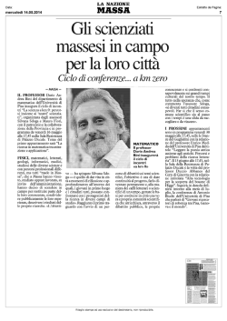 Gli scienziati massesi in campo per la loro citt