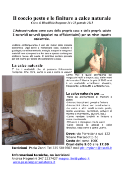 Corso Bioedilizia Ruspante Sibano 2014