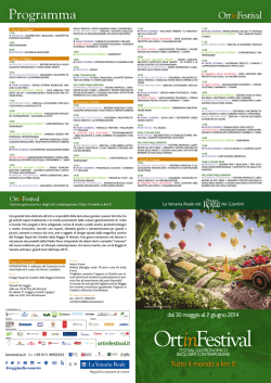 Festival gastronomico degli orti contemporanei. Tutto il mondo a km 0