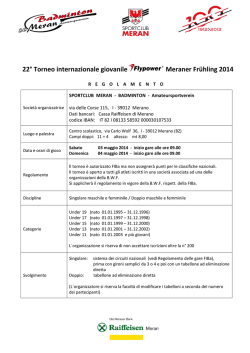 22&deg; Torneo internazionale giovanile Meraner Fr&uuml;hling 2014