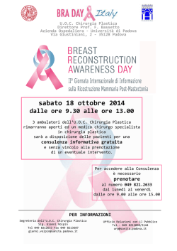 Locandina Bra Day - Azienda Ospedaliera di Padova