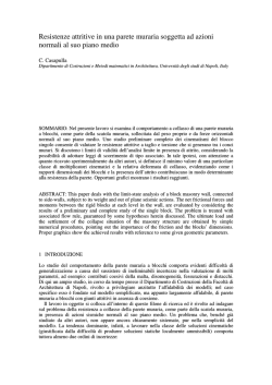 Resistenze attritive in una parete muraria soggetta