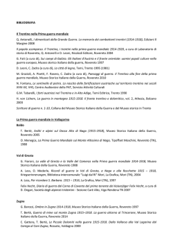 Bibliografia Vallagarina - Trentino Grande Guerra