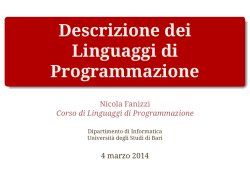 Descrizione dei Linguaggi di Programmazione - LACAM