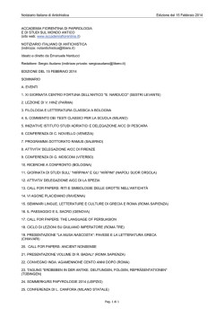 15 Febbraio 2014 - Accademia fiorentina di papirologia e studi sul