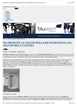 SFA PRESENTE AL SALONE DELLA RICOSTRUZIONE CON