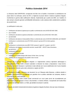 Politica Aziendale 2014