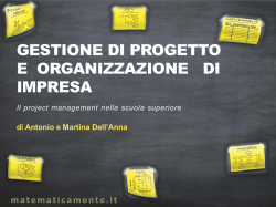 Processo, progetto e gestione File