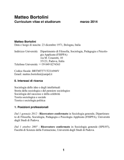 Matteo Bortolini - Didattica - Università degli Studi di Padova