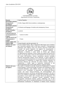 Anno Accademico 2014-2015 UNIVERSIT&Agrave; DI