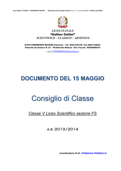 Documento Consiglio di classe 5 FS