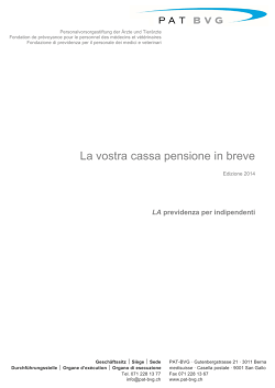 Cassa pensione in breve per indipendenti - PAT-BVG