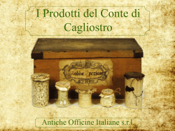 Diapositiva 1 - Conte di cagliostro