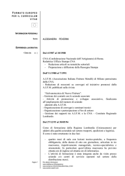 CV europeo - Formazione Unitelma Certiquality