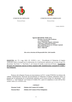 Parere di competenza espresso in forma congiunta dalle