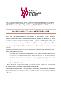 Sospensiva ordini Mercato Azioni BPB