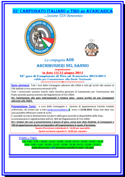 35&deg; CAMPIONATO ITALIANO DI TIRO AD AVANCARICA La