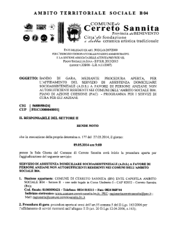 Bando e Capitolato Gara PAC ADS Anziani