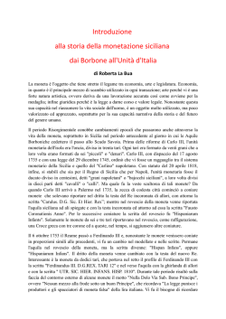 Introduzione alla storia della monetazione siciliana dai Borbone all