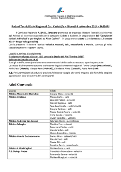 Raduni Fidal Sardegna settembre 2014