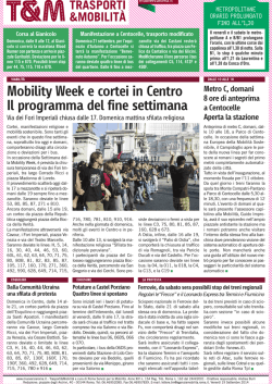 Mobility Week e cortei in Centro Il programma