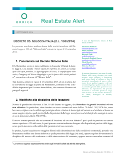 Real Estate Alert Decreto Sblocca Italia