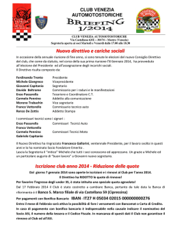 Briefing 1 2014 - club venezia automotostoriche