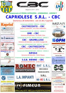 CAPRIOLESE S.R.L. - CBC - CazzagoBornato Calcio