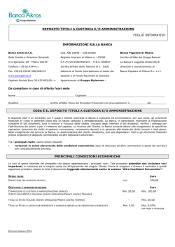 Deposito Titoli a Custodia e/o Amministrazione